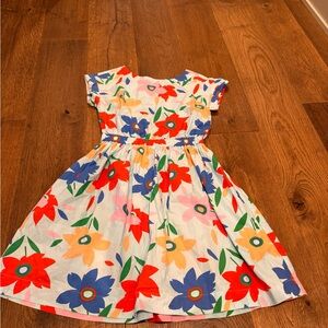 Crewcuts Red and Blue Pleated Smocked Sundress